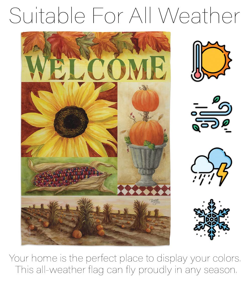 Sunflower Fall Harvest Vertical Flags Set - Home & Garden Decor for Autumn