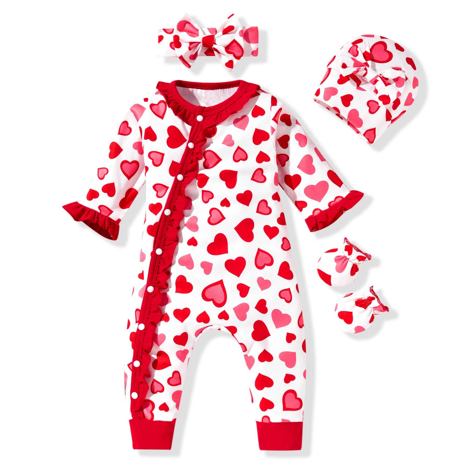 Aalizzwell Baby Girls Romper Outfit - Soft Winter Clothes Set with Hat & Booties | Warm Fall & Winter Outfits for Newborn Toddler Photo Shoots, Holiday Dressing & Daily Wear