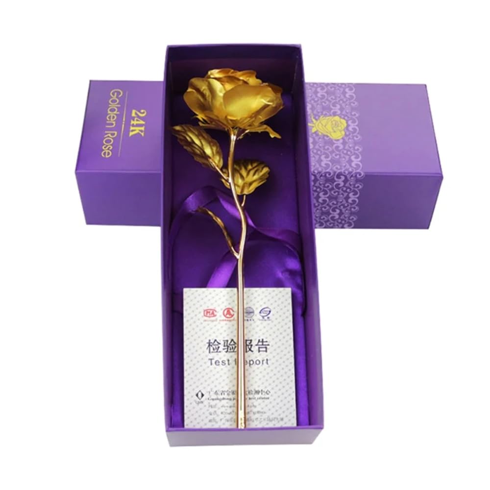 24K Gold Plated Rose - Luxury Eternal Flower Gift for Anniversaries, Valentine's Day & Home Decor