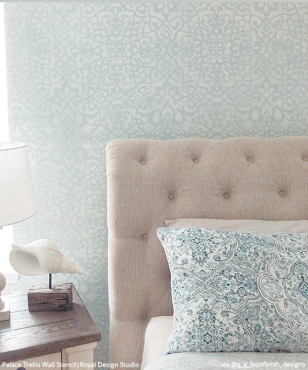 Palace Trellis Moroccan Wall Stencil - DIY Home Decor, Arabic Pattern Template for Painting, Wall Art, Furniture & Crafts - Perfect for Bedroom, Living Room, and Boho Style Interior Design