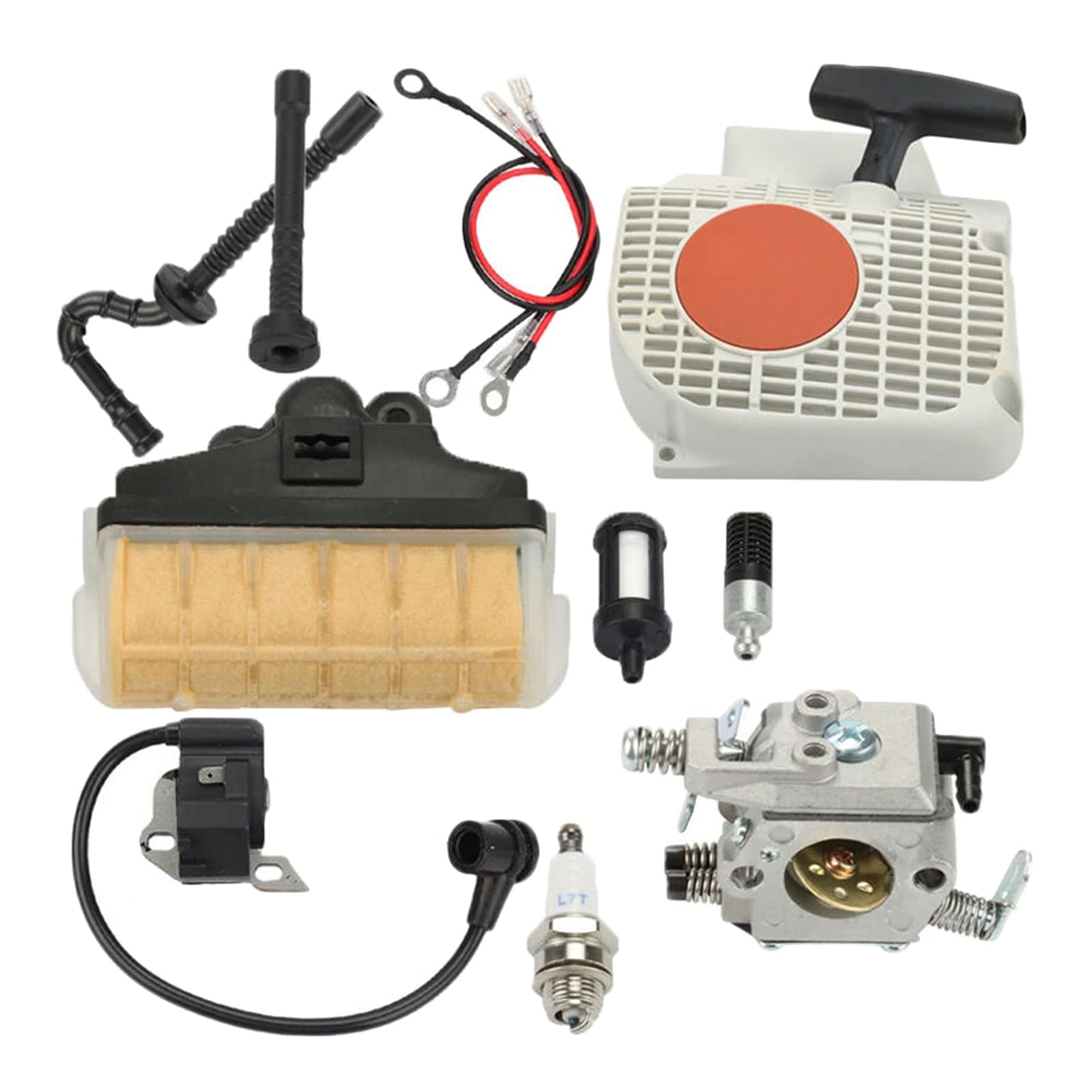 Stihl MS230 Lawn Mower Carburetor Kit - Air Filter, Fuel Pipe, Oil Circuit & Ignition Coil Replacement Parts for Outdoor Power Tools | Compatible with Stihl MS230 Chainsaw & Lawn Mower | Perfect for DIY Repairs & Maintenance