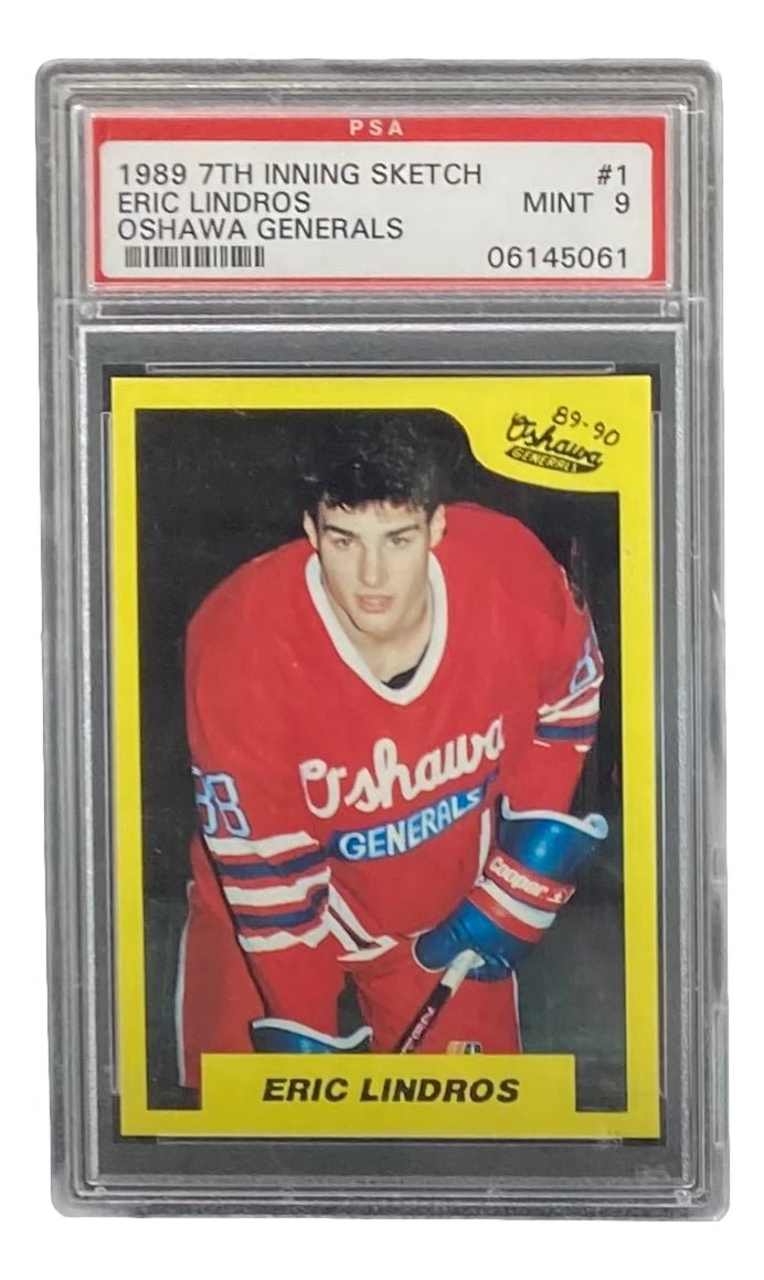 Eric Lindros 1989 7th Inning Sketch #1 PSA Mint 9 Trading Card - Rare Hockey Collectible for Sports Memorabilia Fans & Card Investors
