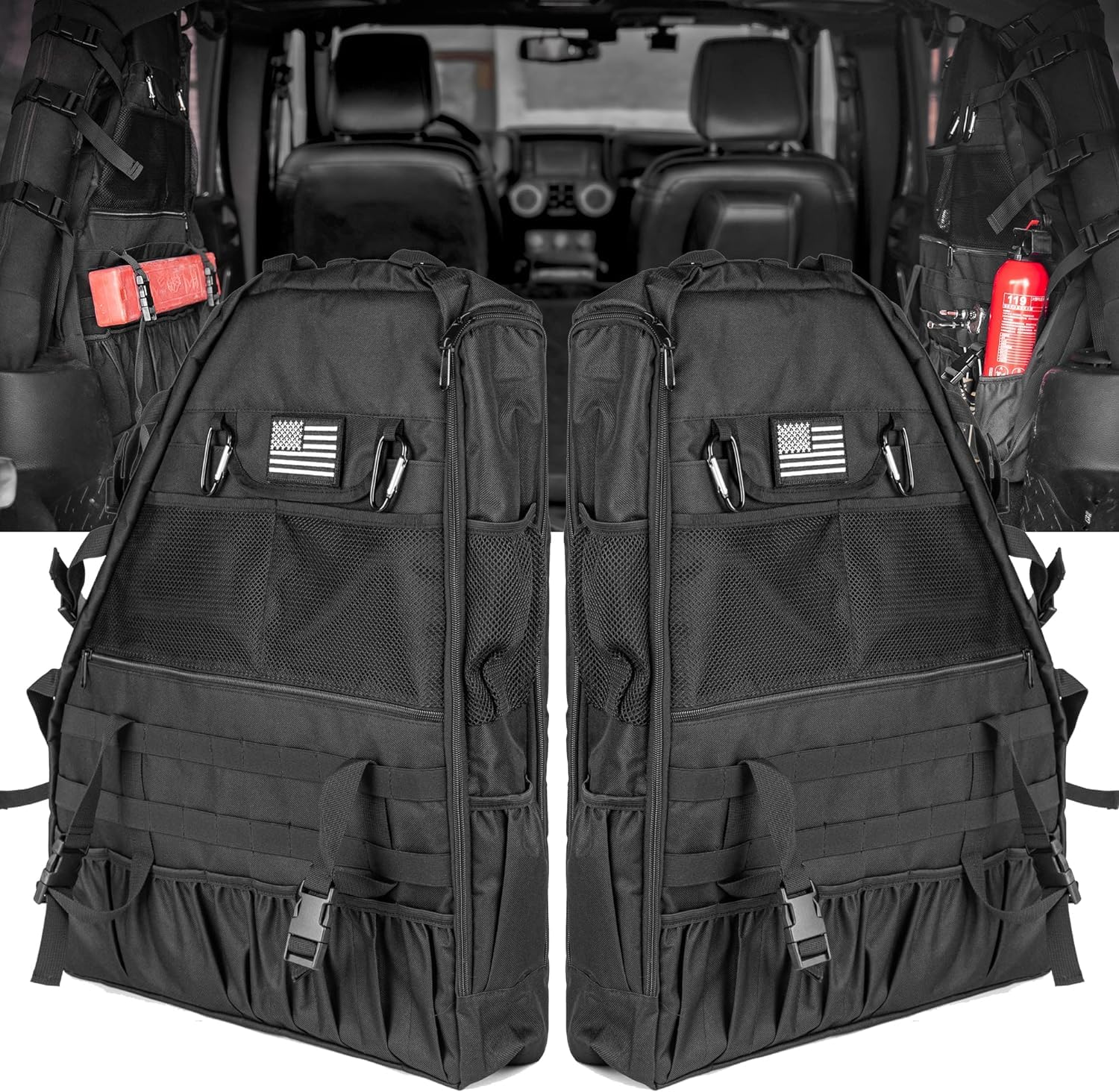 1997-2023 Jeep Wrangler JK TJ LJ & Unlimited JL Roll Bar Storage Bag - Camouflage 4-Door Cargo Organizer with Multiple Pockets | Perfect for Off-Road Adventures & Camping Gear Storage