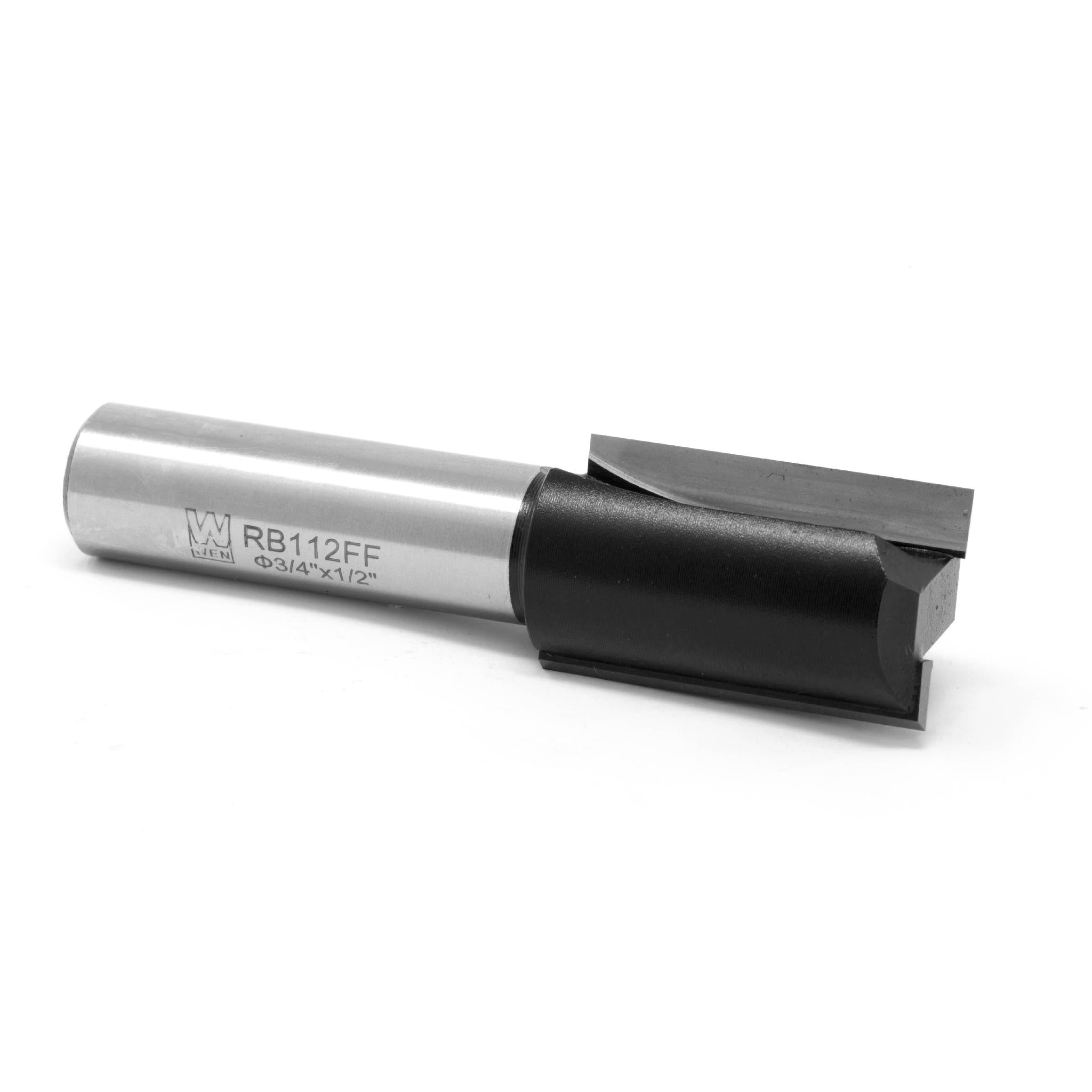 WEN RB112FF 3/4 Inch Straight 2 Flute Carbide Tipped Router Bit with 1/2 Inch Shank - Perfect for Woodworking, Cabinetry, and DIY Projects