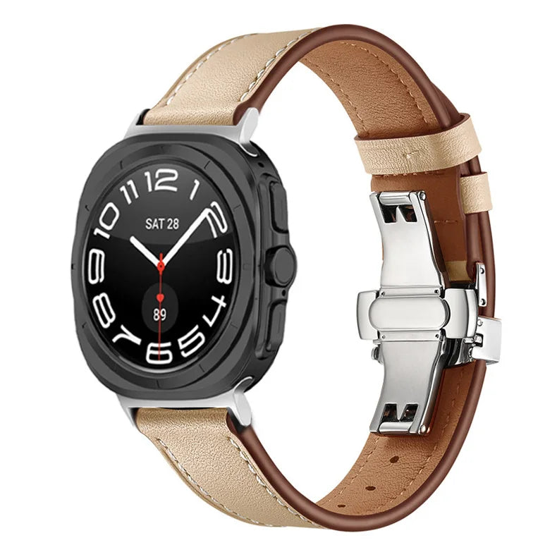 Premium Genuine Leather Bands for Samsung Galaxy Watch Ultra - Stylish, Durable & Comfortable Replacement Straps for Work, Gym & Everyday Wear