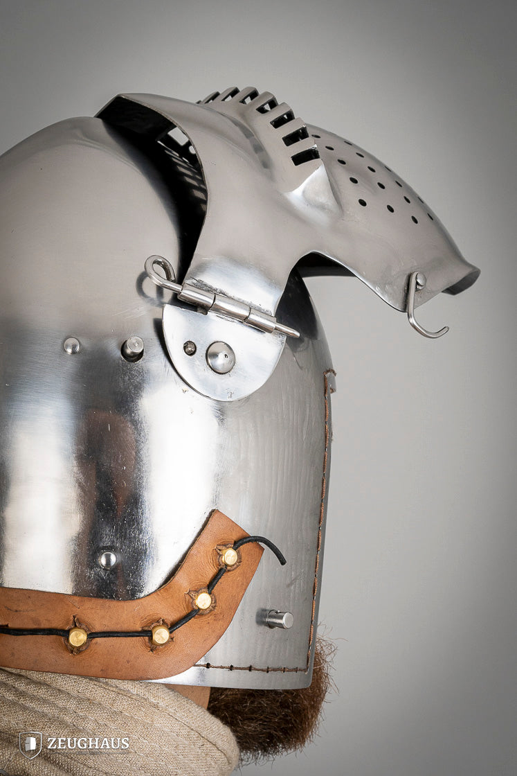 Bascinet Helmet with Visor - 2.5mm Polished Steel Medieval Armor for LARP, Cosplay & Historical Reenactment