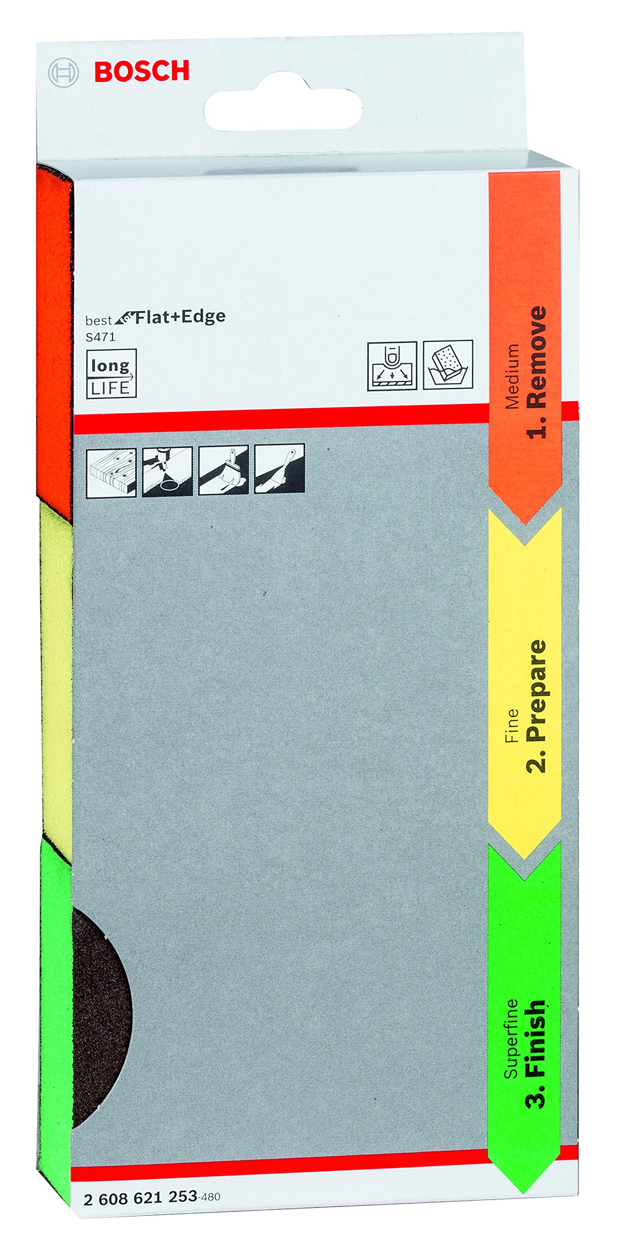 Bosch Professional Foam Abrasives - 2 Pack Medium Grit Sanding Pads 69x97x26mm for Woodworking & Automotive Polishing - Perfect for DIY Projects & Professional Use