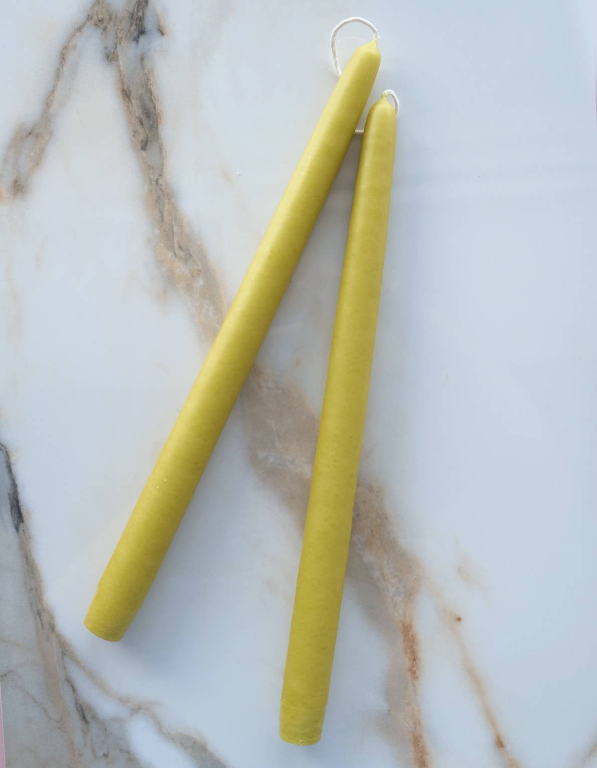Hand-Dipped Chartreuse Taper Candles for Dining Table, Wedding Centerpieces & Romantic Home Decor - 12