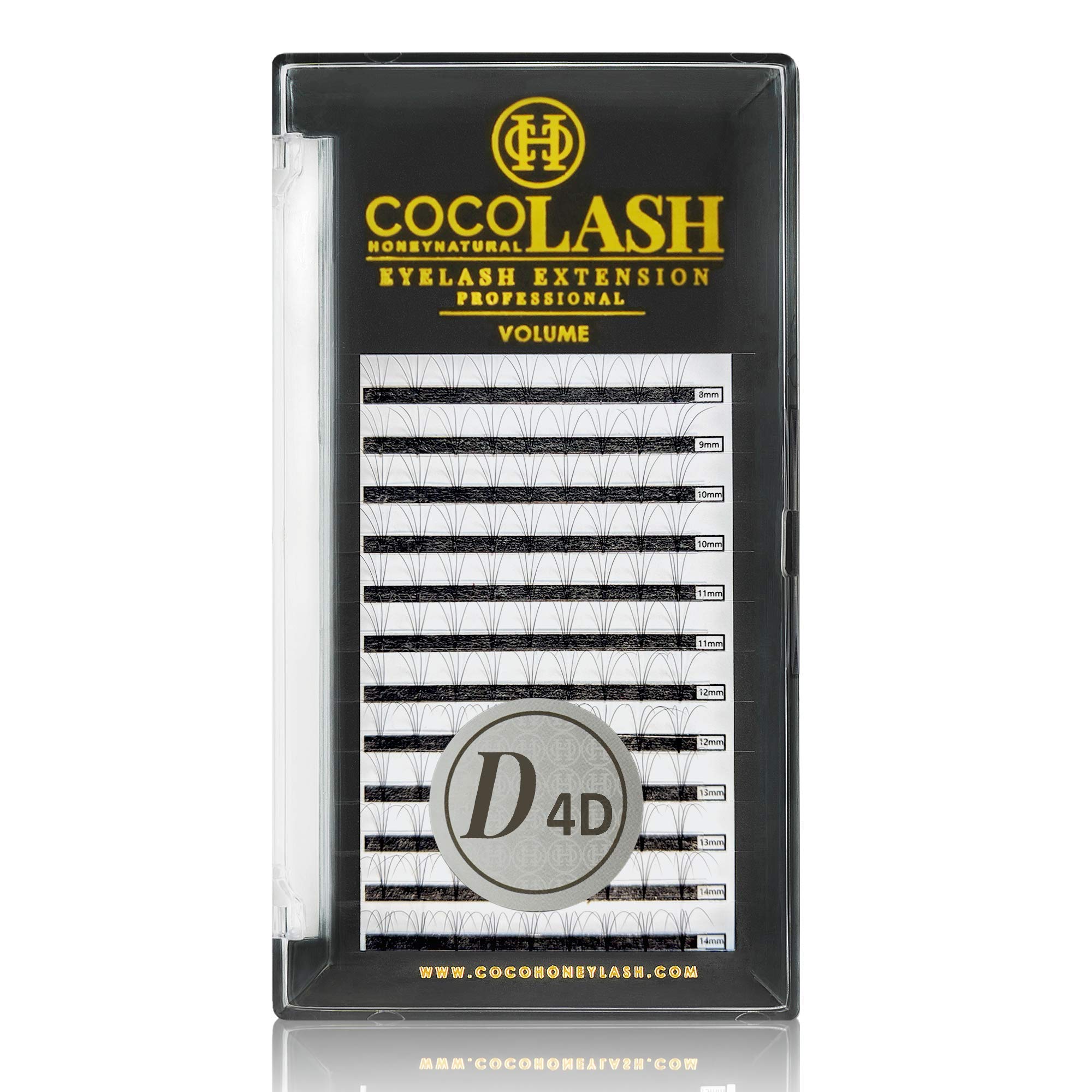 COCO Honey Lash Eyelash Extensions - 4D Volume D Curl 0.07mm Faux Mink Individual Lashes (8-14mm Mixed Length) for Natural & Glamorous Look | Perfect for Weddings, Parties & Daily Wear