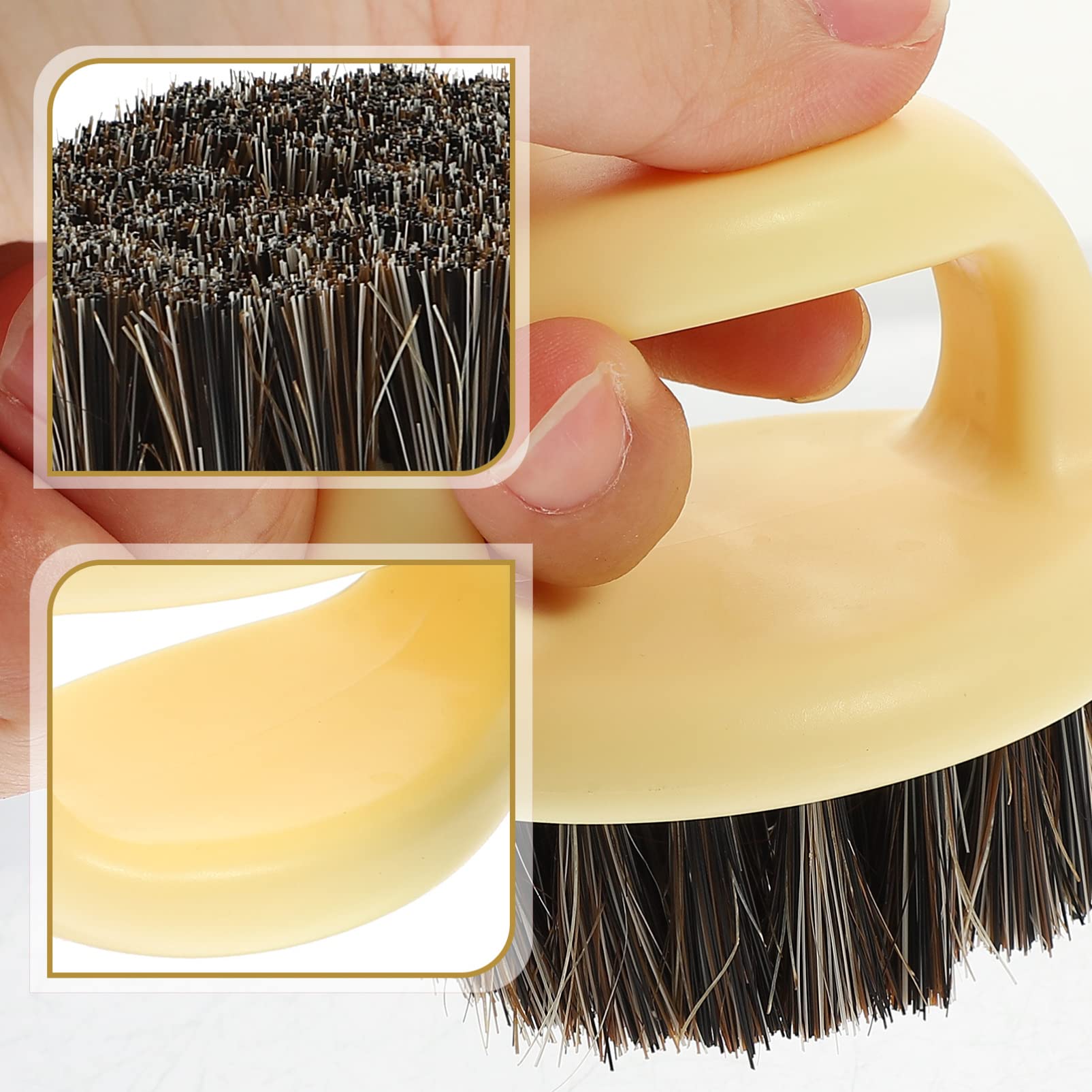 Professional Beard Cleaning Brushes Set of 2 - Wooden Handle Barber Fade & Mustache Brushes for Men's Grooming | Perfect for Salon, Home Shaving & Facial Hair Care