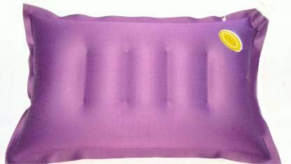 Duckback Rubberized Cotton Travel Air Pillow - Purple (Pack of 1) | Comfortable Neck Support for Airplane, Car & Office Use