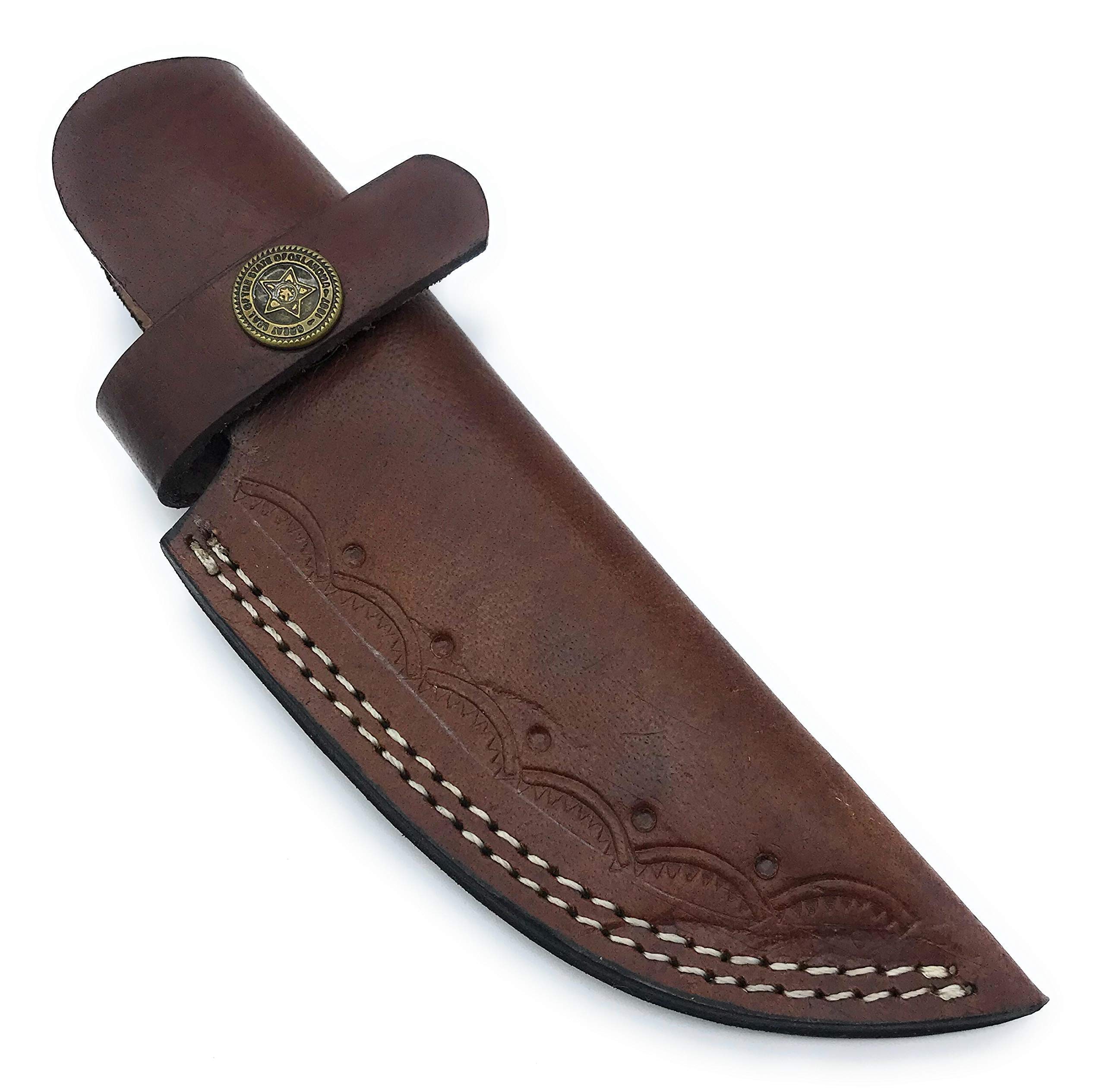 7-Inch Handmade Leather Knife Sheath for 4-Inch Blades - Durable Custom Fit for Hunting, Camping & Outdoor Adventures