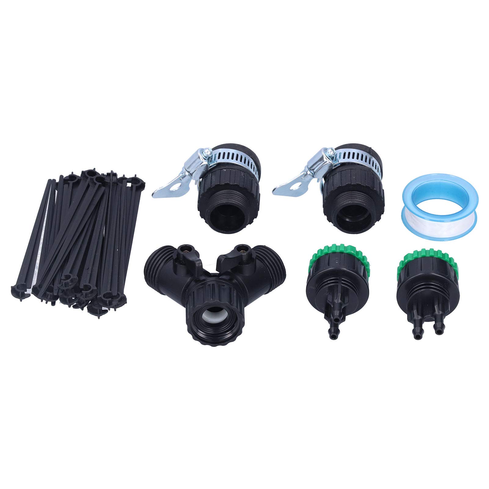 40M Garden Drip Irrigation Kit with 4/7 Hose - Efficient Watering System for Greenhouse, Lawn & Plants | Includes Double Outlet Valve & Multiple Connectors | Perfect for Home Gardens, Vegetable Patches & Landscaping Projects