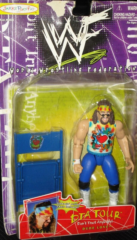 1999 WWF Jakks Pacific DTA Tour Series 1 Dude Love Wrestling Action Figure - Exclusive Collectible for WWE Fans & Toy Collectors - Perfect for Display, Play & Nostalgic Wrestling Memorabilia