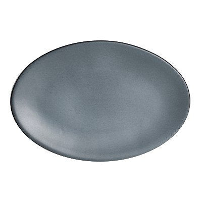 Steelite Anfora 15 x 10 Inch Oval Platter - Denali Matte Gray (6-Piece Set) | Elegant Serving Dish for Dinner Parties, Buffets & Holiday Entertaining