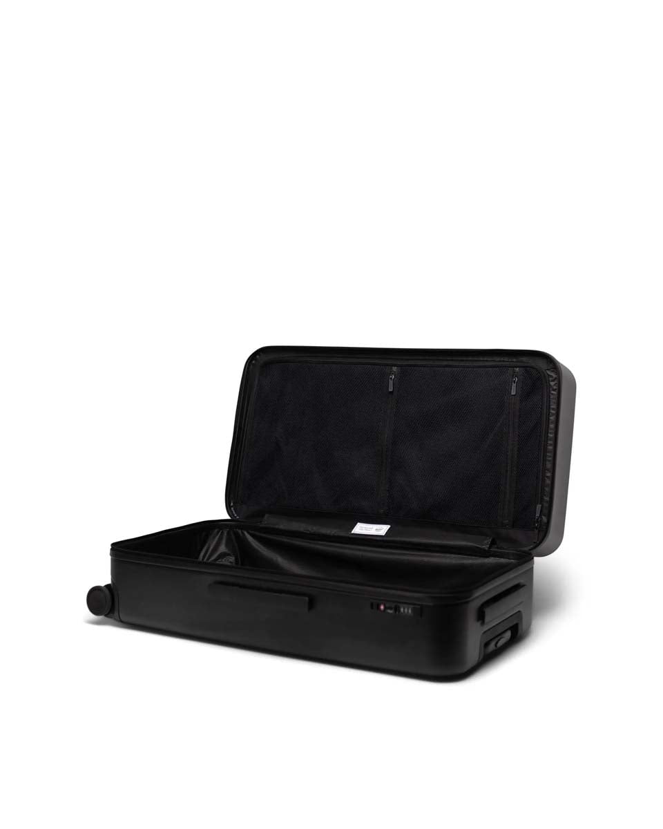 Herschel Heritage Hardshell Large Luggage - Black | Durable Carry-On Suitcase for Travel & Business Trips | Spinner Luggage with Smooth Wheels