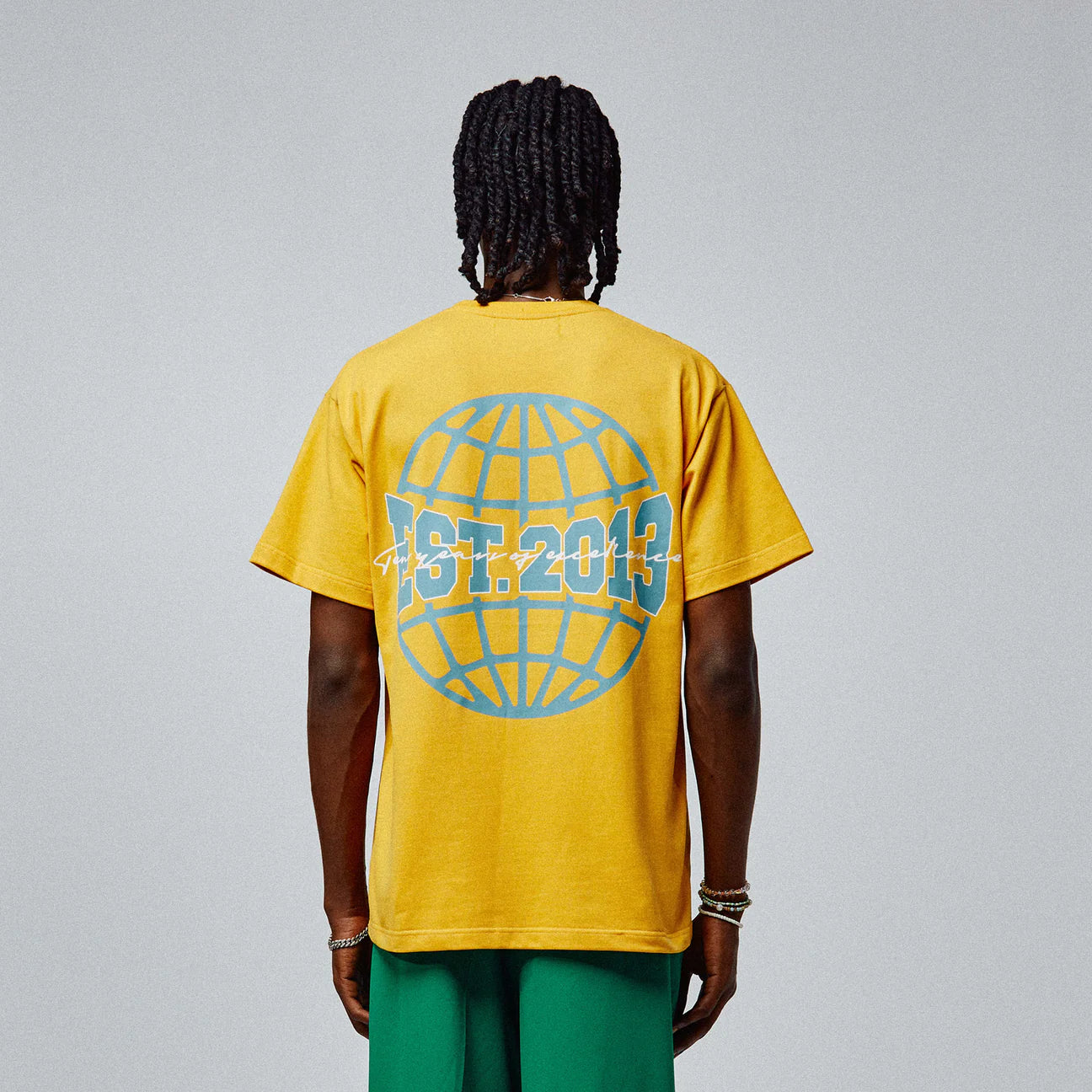 Global Yellow Logo T-Shirt for Men & Women - Casual Unisex Cotton Tee for Streetwear, Everyday Outfits and Graphic Apparel Lovers