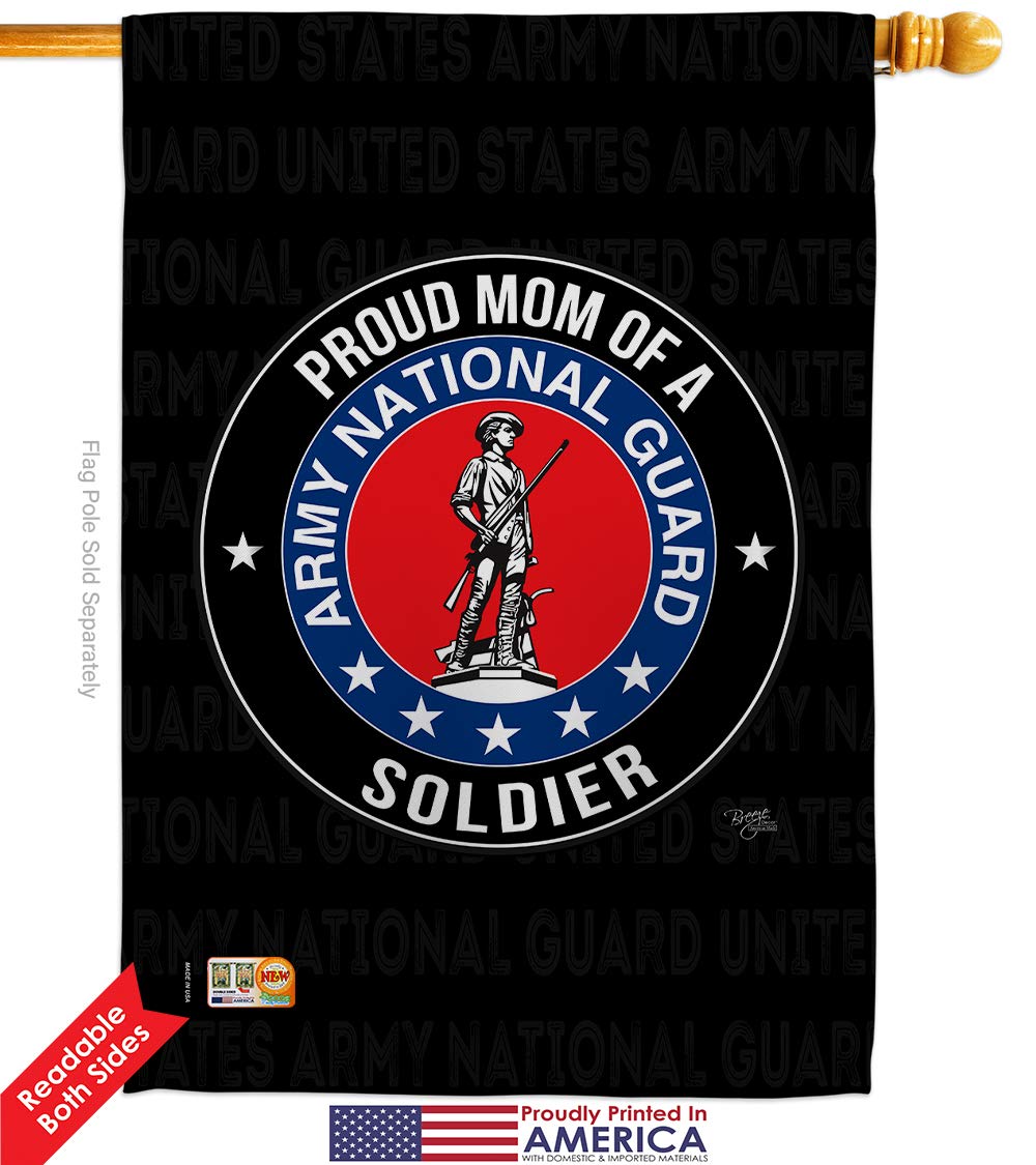 Proud Military Mom Garden Flag - Double-Sided 28x40 Inch USA-Made Army National Guard Yard Banner for Veterans & Armed Forces - Perfect for Front Yard, Porch Decor & Patriotic Gift Giving