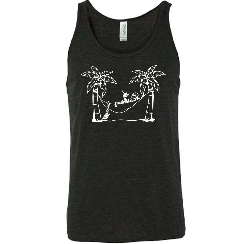Unisex Skeleton Print Hammock Relaxation Shirt - Perfect for Lounging, Camping & Outdoor Chill Time