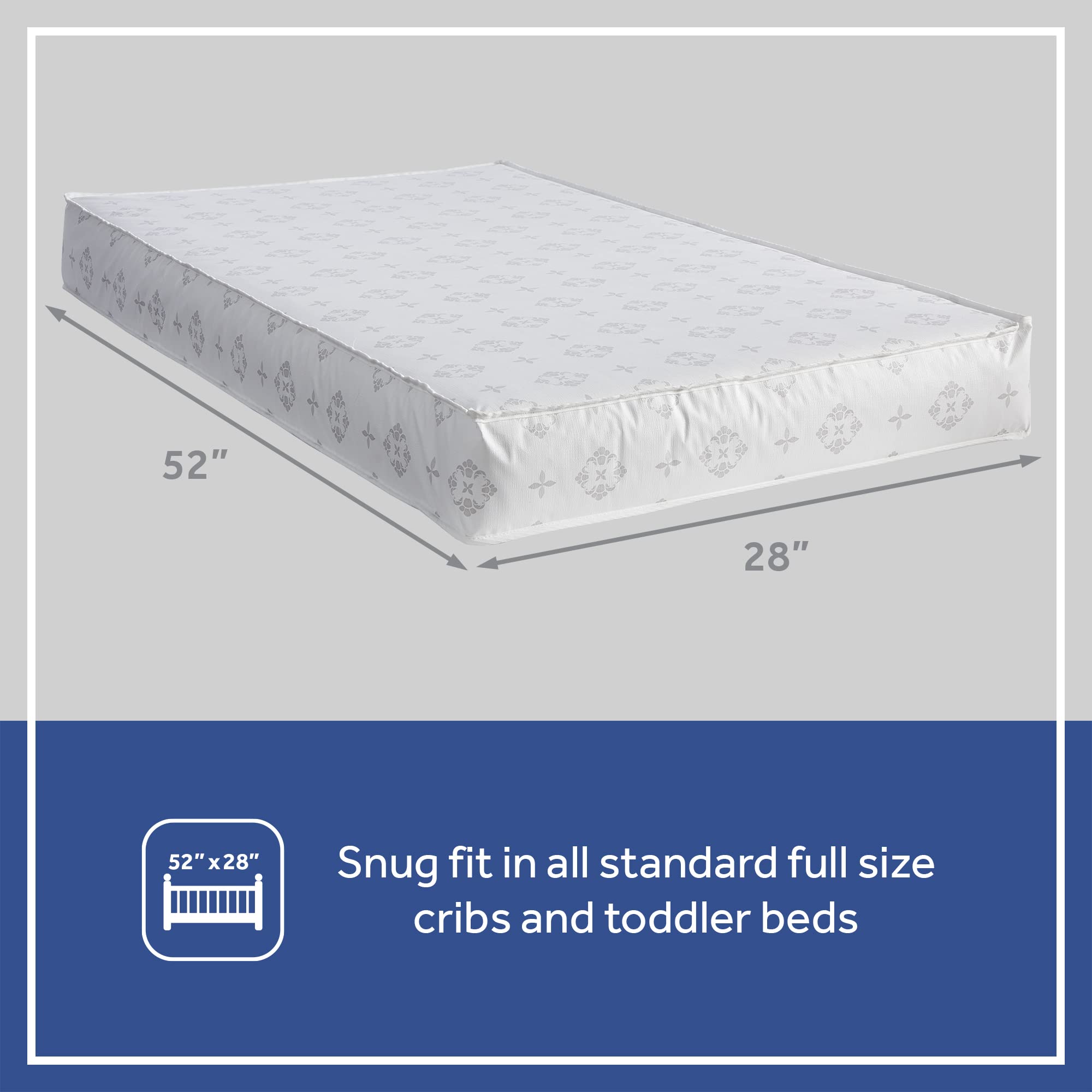 Sealy Baby Airy Night Diamond Breathable 2-Stage Crib Mattress with Toddler Bed Fit | Supportive & Sustainable Mesh Surface | GREENGUARD Gold Certified | Safety & Quality Tested | Made in USA | 52