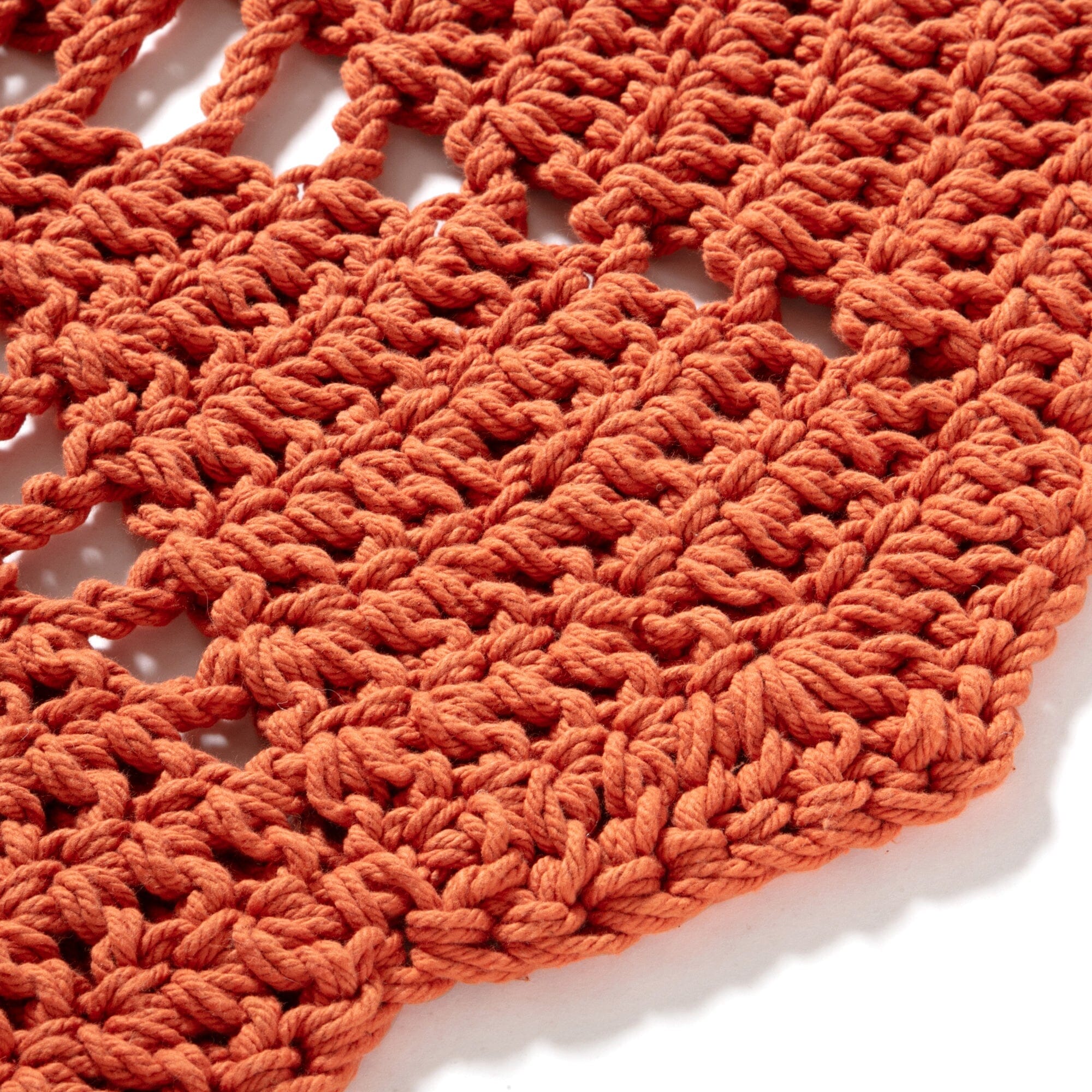 Handmade Orange Crochet Flower Rug - 39