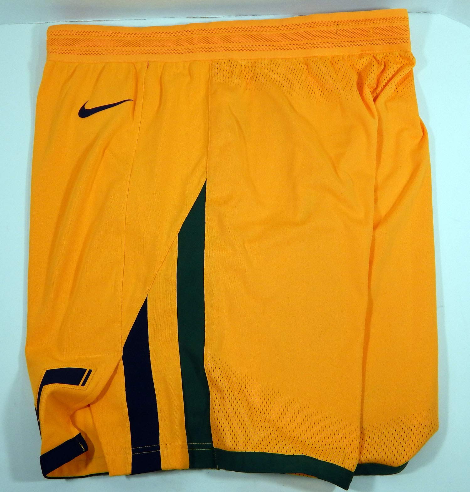 **2017-18 Utah Jazz Nike Authentic Pro Cut Game Issued Yellow Basketball Shorts Size 48 - Perfect for NBA Fans & Collectors, Game Day Outfits & Sports Memorabilia**