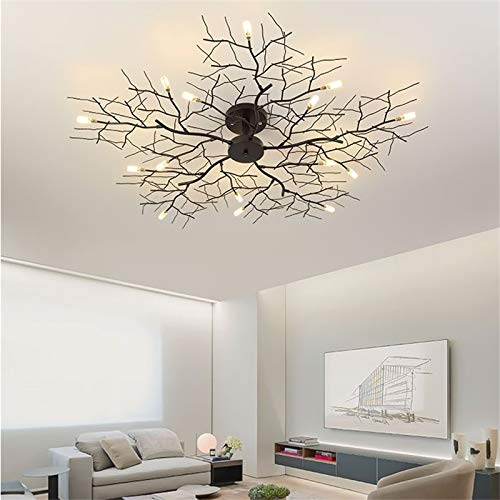 Modern LED Ceiling Light - Nordic Tree Branch Design Iron Chandelier for Living Room & Bedroom (95cm/10LED) - Home Decor Lighting Fixture for Hotel, Clubhouse & Residential Spaces