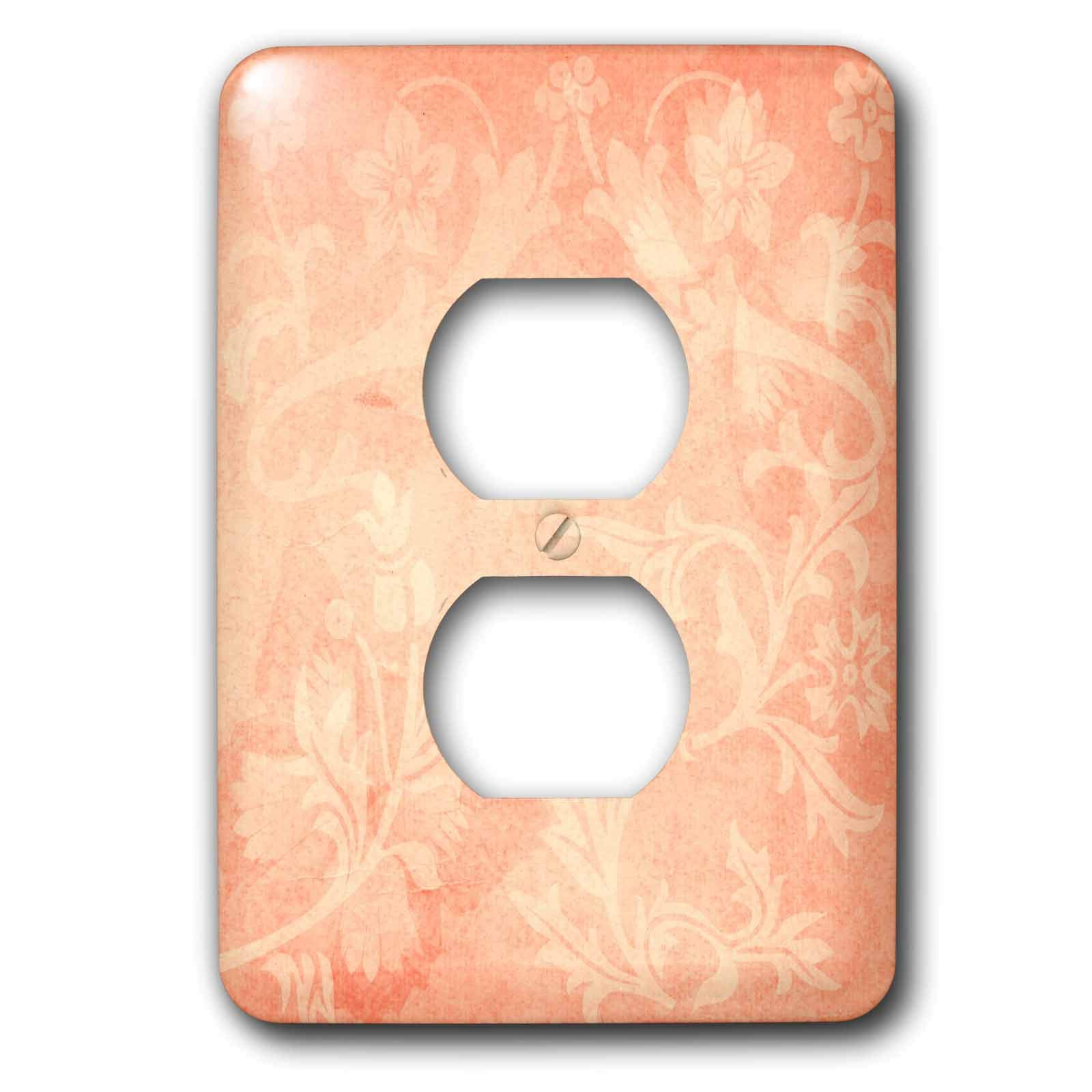 3D Rose Antique Peach Floral Expression Outlet Cover - Vintage Style Wall Plate for Home Decor, Kitchen, Bedroom & Living Room
