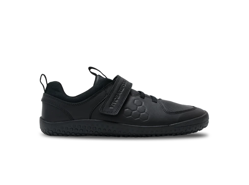 Vivobarefoot Primus Ludo Kids' Barefoot Shoes - Obsidian Black | Flexible & Lightweight School Shoes for Active Children | Perfect for Playground, Classroom & Outdoor Activities