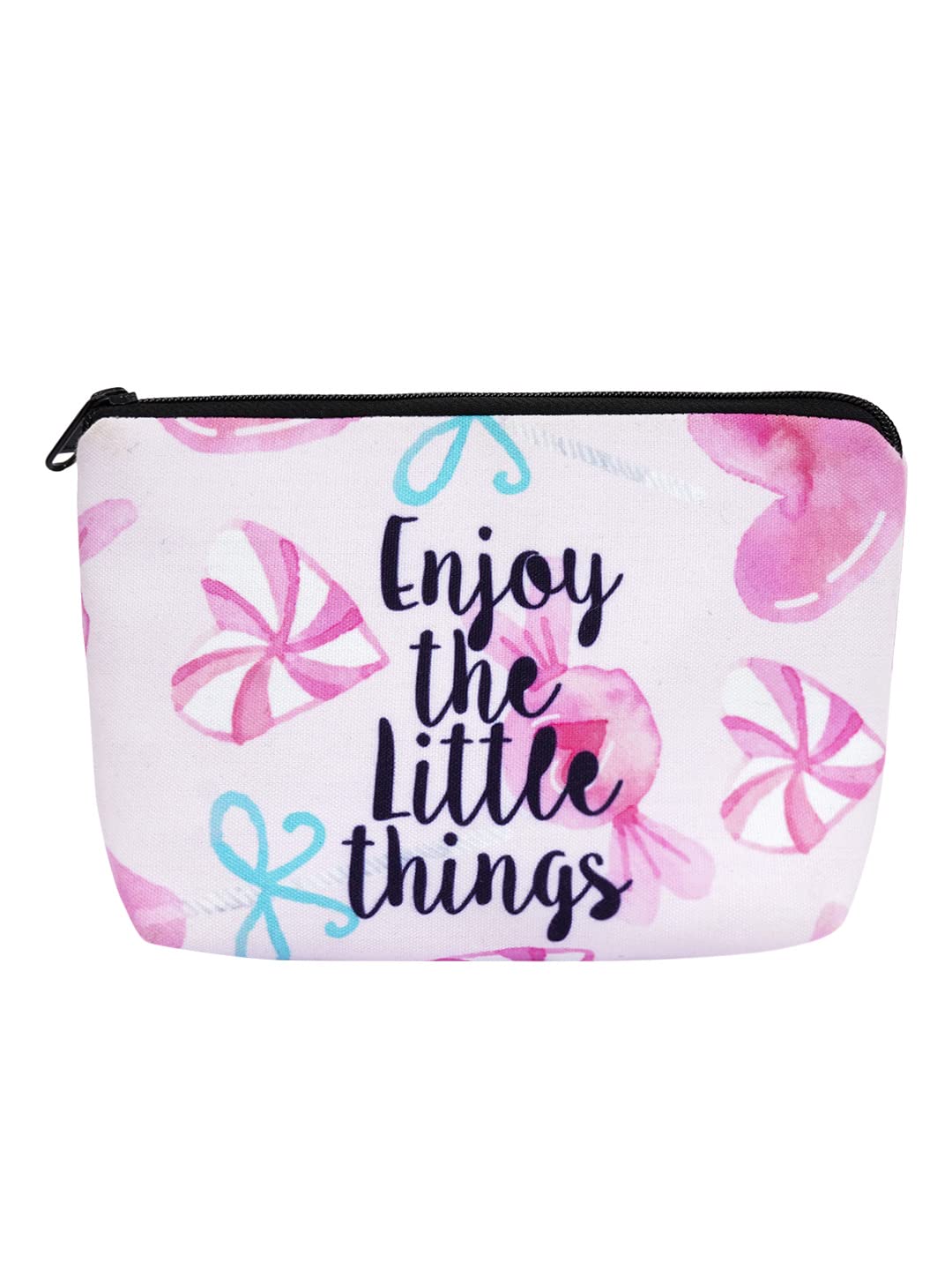 Crazyify Printed Makeup Pouch for Women - Canvas Cosmetic Bag with Zipper | Travel Toiletry Organizer & Storage Case | Perfect for Daily Essentials, Travel, and Gift Giving