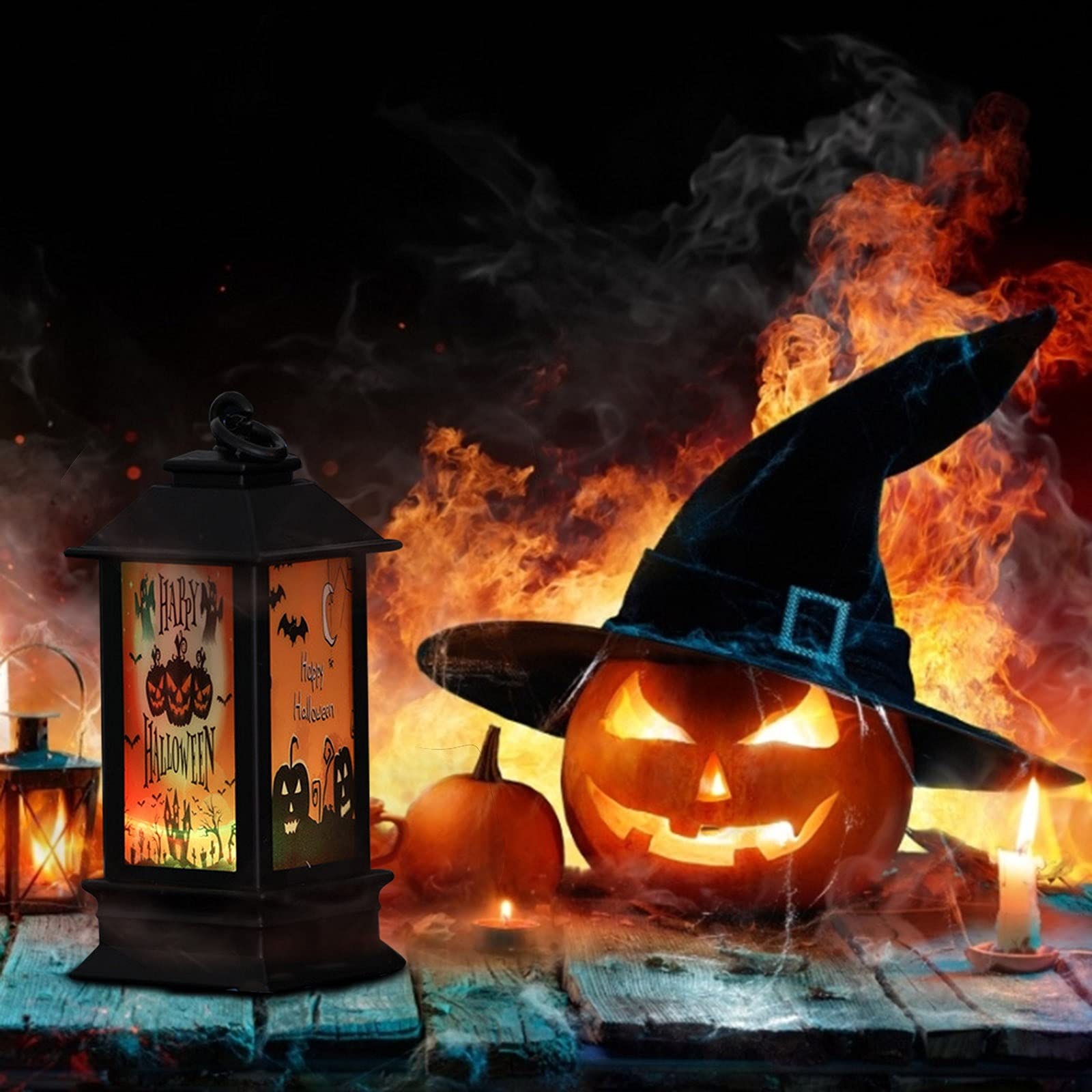 GserGdK Halloween Lantern Decorations - LED Pumpkin Lights for Spooky Party, Home & Outdoor Halloween Decor - Perfect for Indoor, Yard, and Night Light Ambiance