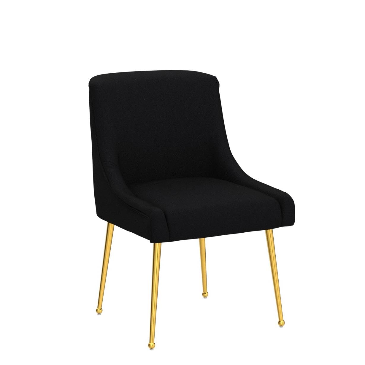 ZhengHao Black Velvet Dining Chairs Set of 4 - Mid Century Modern Upholstered Chairs with Gold Metal Legs for Kitchen, Living Room, Dining Room & Patio | Elegant Home Decor & Comfortable Seating for Dinner Parties & Family Gatherings