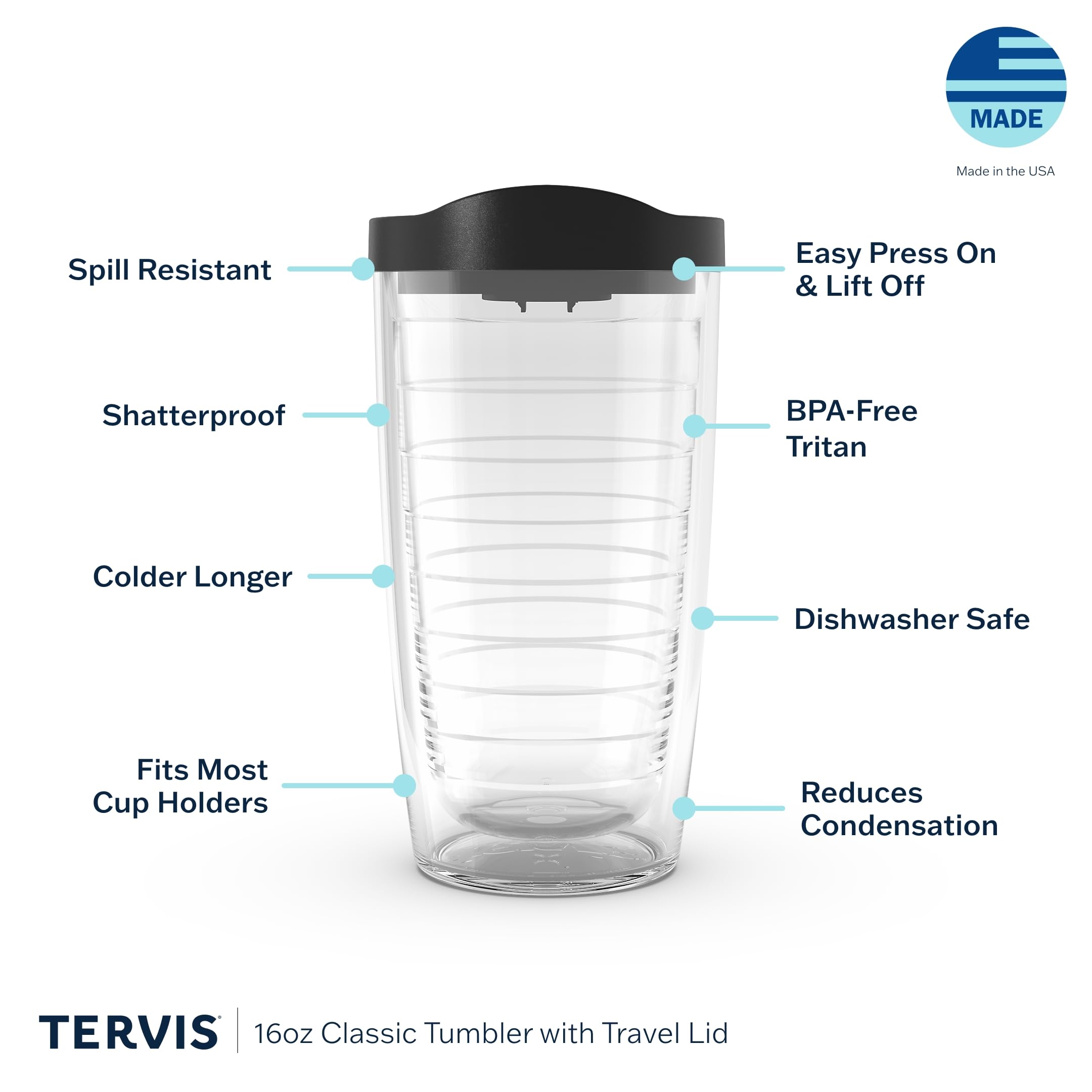 Tervis Live to Dance 16oz Insulated Tumbler with Emblem & Fuchsia Lid - BPA-Free Clear Travel Mug for Coffee, Tea & Cold Drinks - Perfect for Dancers, Gym, Office & Outdoor Activities