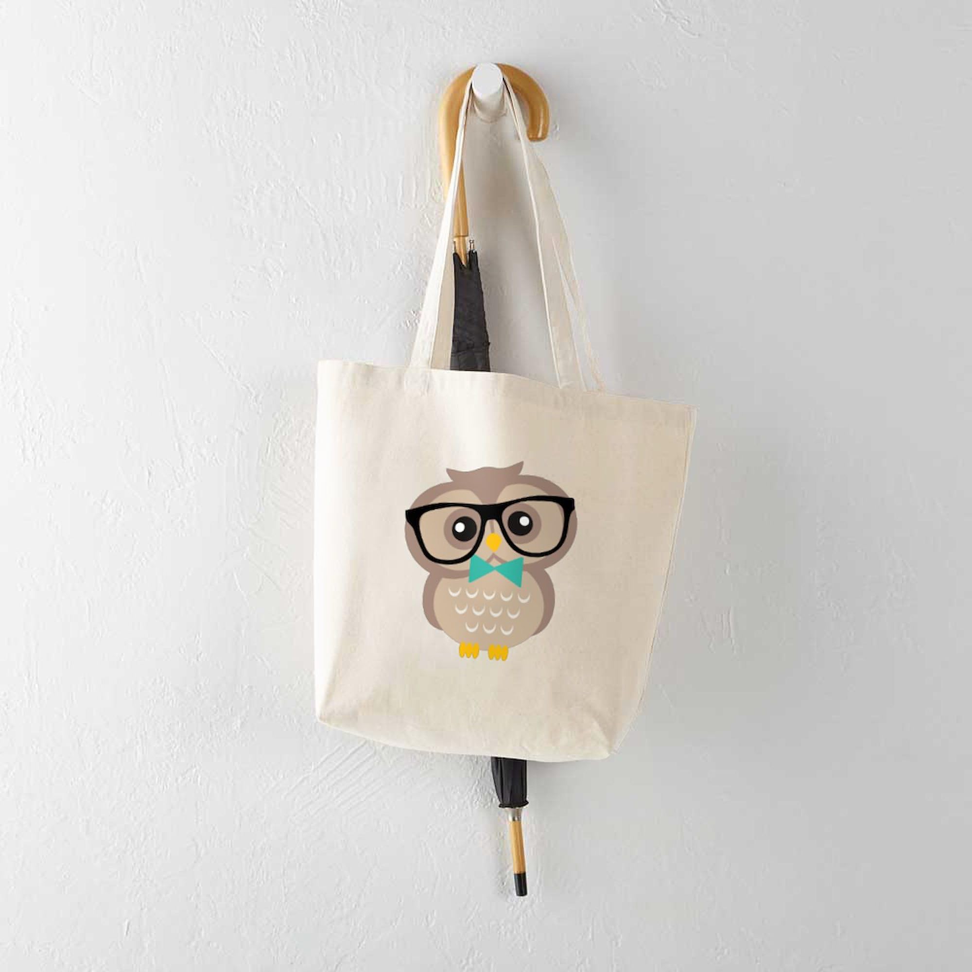 Stylish Hipster Owl Canvas Tote Bag - Eco-Friendly Reusable Shopping Bag for Women & Men | Perfect for Groceries, Beach, Work & School