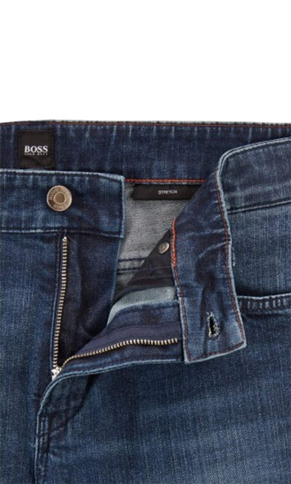 BOSS Hugo Men's 50410783 Delaware3 Slim Fit Jeans - Medium Blue Denim Pants (40W x 32L) | Comfortable Stretch Fabric for Casual Wear, Office & Night Out