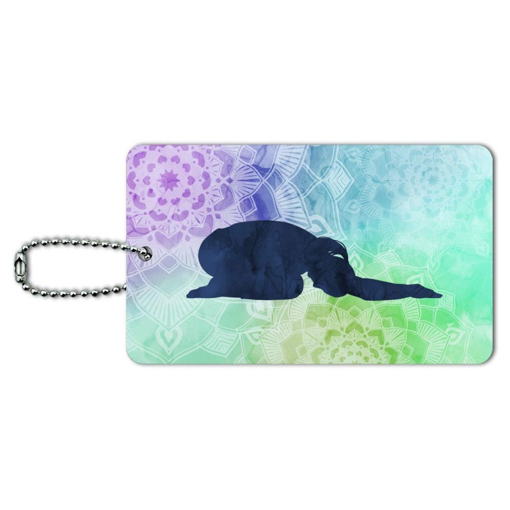 Kids Yoga Pose Luggage Tag - Child's Pose Carry-On ID Card for Suitcases & Backpacks | Perfect for Travel, School & Sports Bags