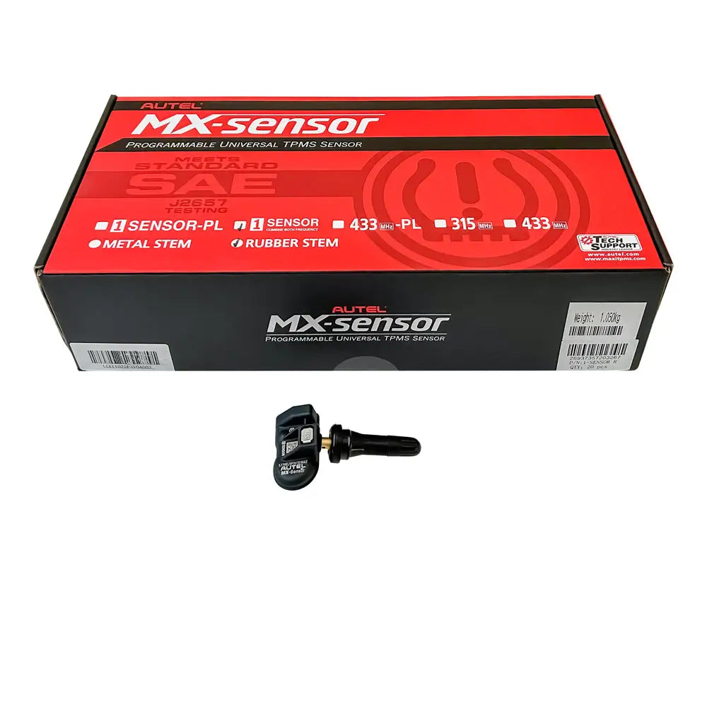 Autel MX Sensor TPMS Sensor Bulk Pack (Box of 20) - Rubber Valve Stem - Compatible with Most Vehicles - Perfect for Auto Shops & Fleet Maintenance