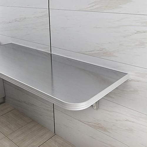 Foldable Wall-Mounted Stainless Steel Table - Space-Saving Kitchen Countertop & Dining Table with Heavy-Duty Brackets (200 lbs Capacity) - Perfect for Small Apartments, Outdoor Kitchens & Compact Workspaces
