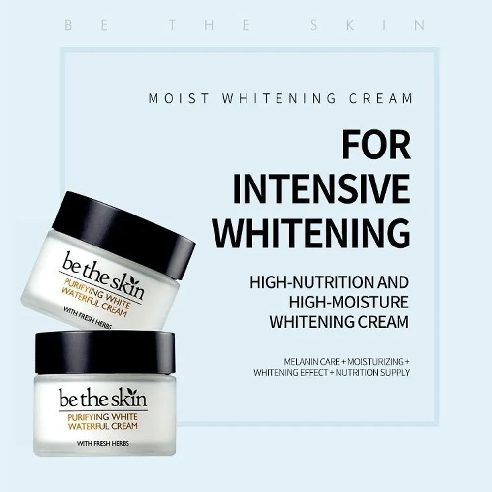 Be the Skin Purifying White Waterful Cream 50ml - Brightening Moisturizer for Glowing Skin | Perfect for Daily Hydration & Evening Skincare Routine
