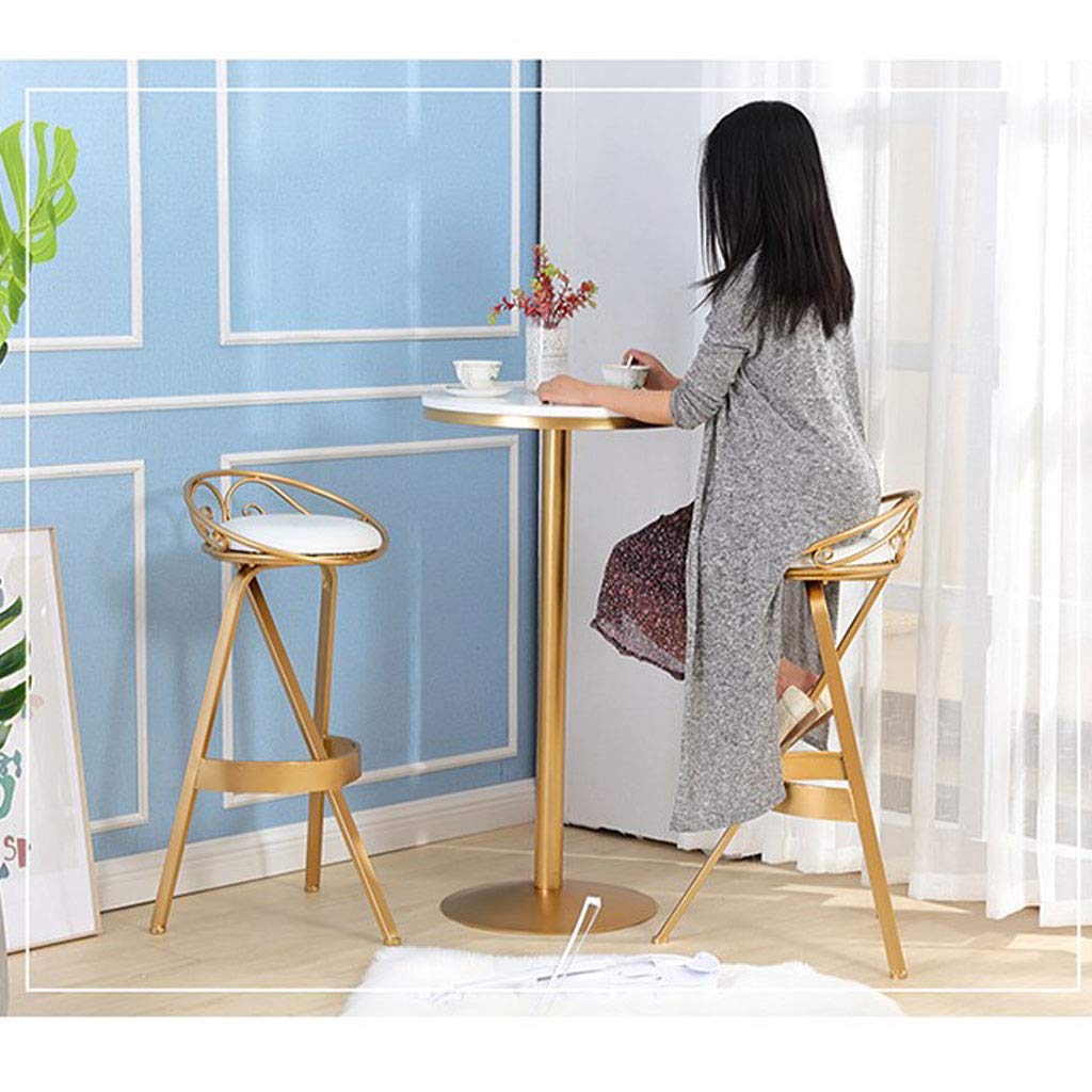 Round Bar Counter Table - White Metal Pub Dining Table & Coffee Desk for Kitchen, Living Room, Office | Multi-Purpose for Dining, Working, Entertaining | Easy Assembly Solid Frame