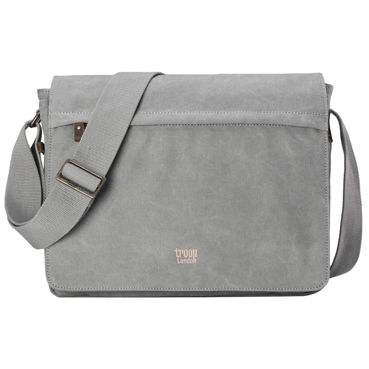 TRP0240 Troop London Classic Canvas Laptop Messenger Bag 16.5 Inch - Stylish Work & College Commuter Bag for Men & Women