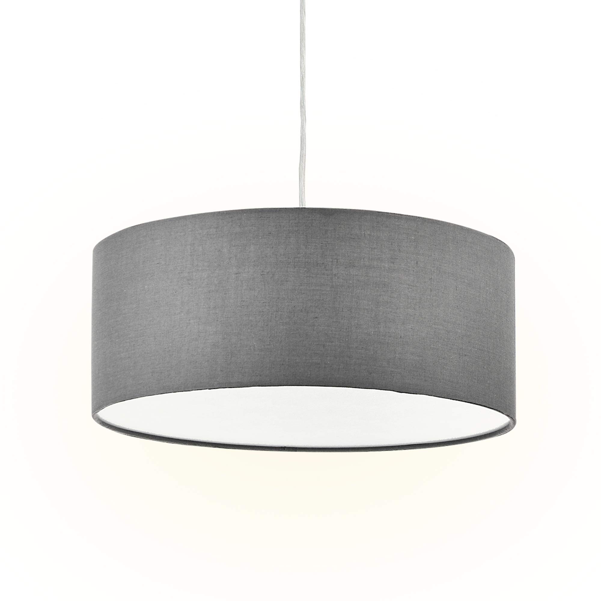 Modern Grey Fabric Pendant Light - 15