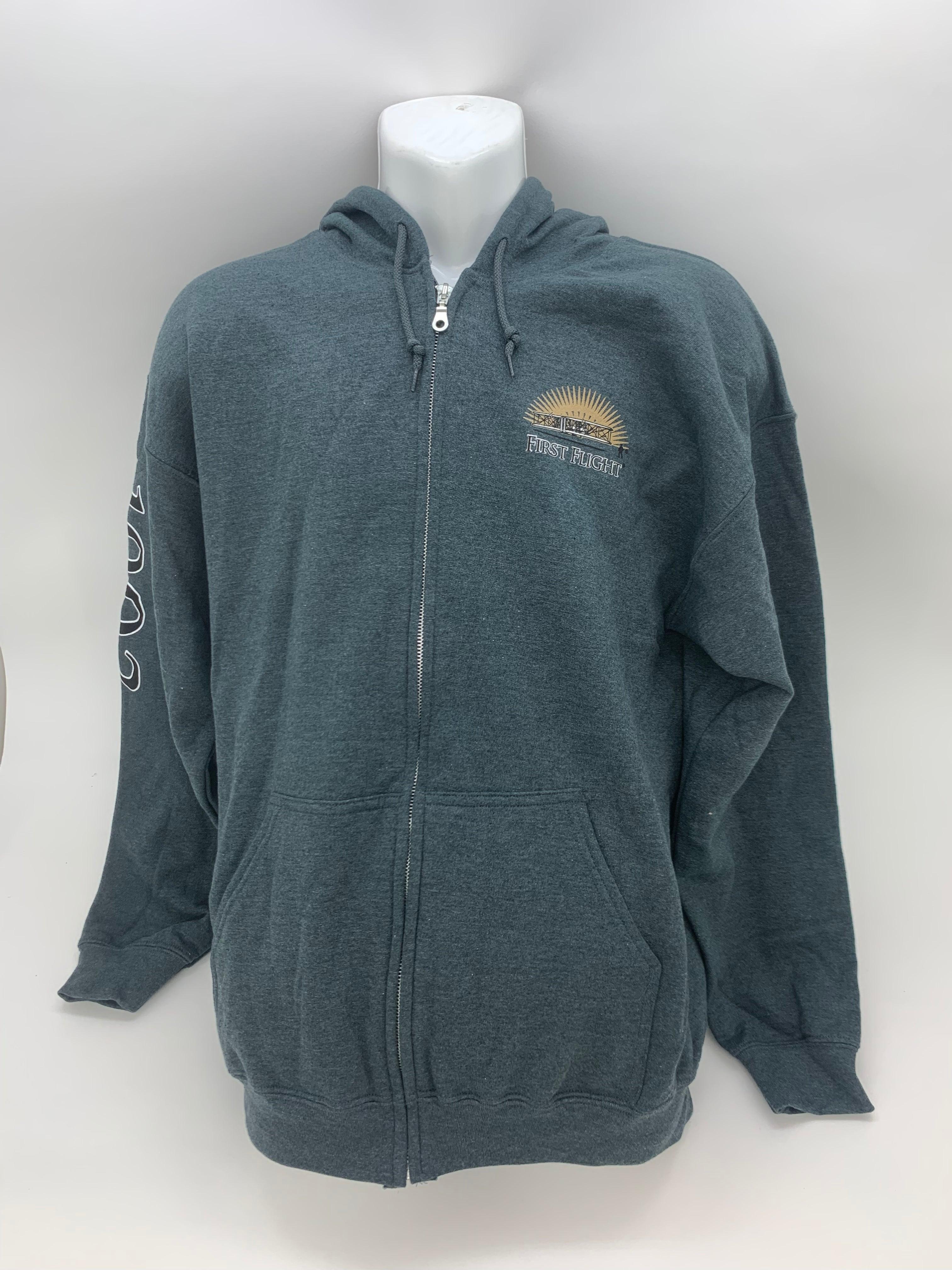 First Flight Sweatshirt - Heather Gray Pullover Hoodie for Men & Women | Cozy Casual Wear for Travel, College, and Everyday Comfort