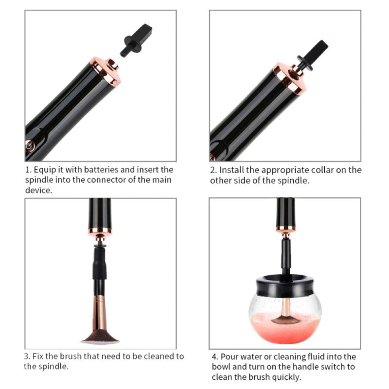 Electric Makeup Brush Cleaner - Automatic Scrubber for Cosmetics Brushes - Perfect for Home & Salon Use