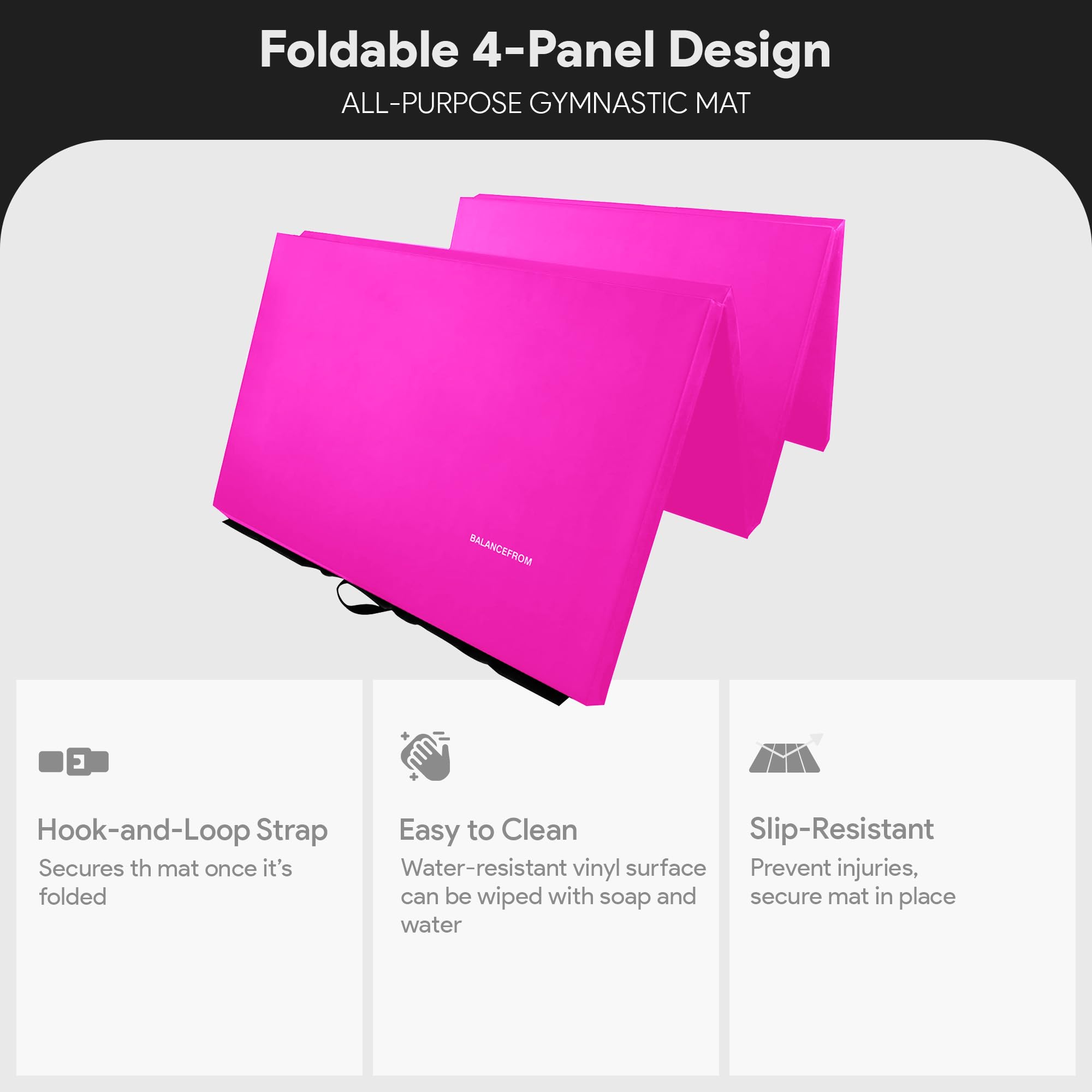 BalanceFrom Foldable Gymnastics Mat - 4'x8'x2