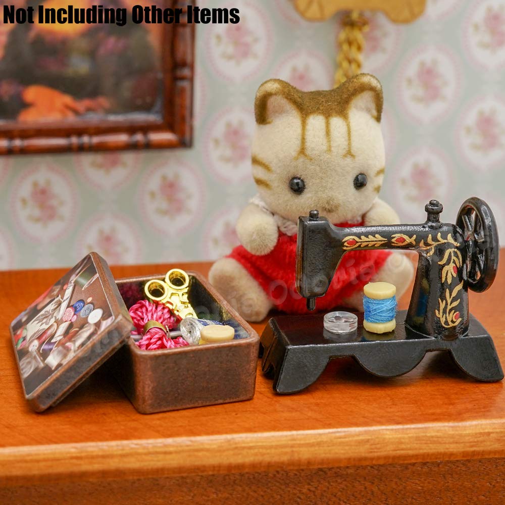 Odoria 1/12 Scale Miniature Sewing Box - Tiny Dollhouse Accessories for DIY Crafts, Miniature Scenes & Model Displays | Perfect for Dollhouse Decor, Miniature Collectors & Craft Projects