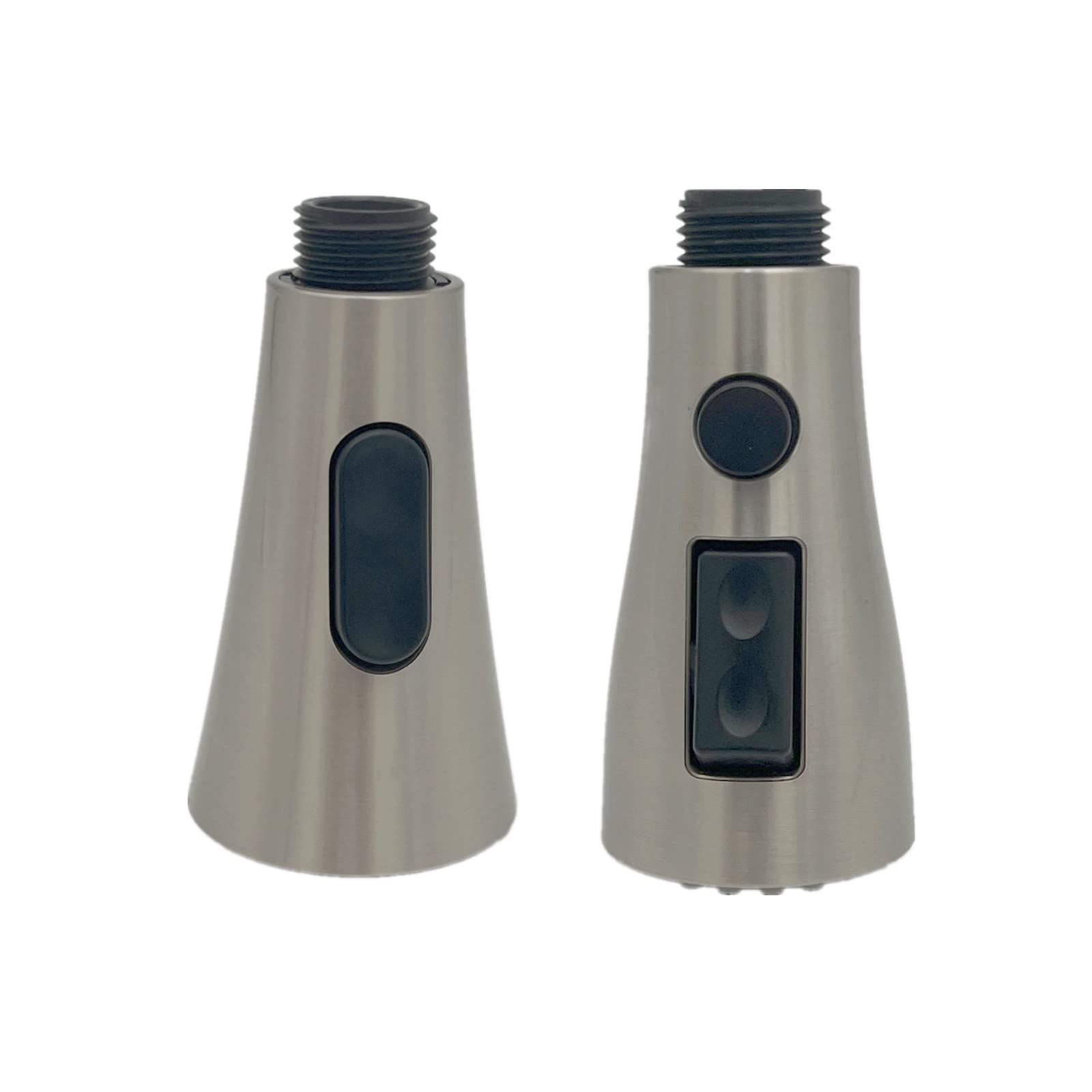 2 Pack Brushed Nickel Kitchen Faucet Head Replacement - G 1/2 Pull Down Spray Head with Movable Tap for Easy Cleaning in Modern Kitchens