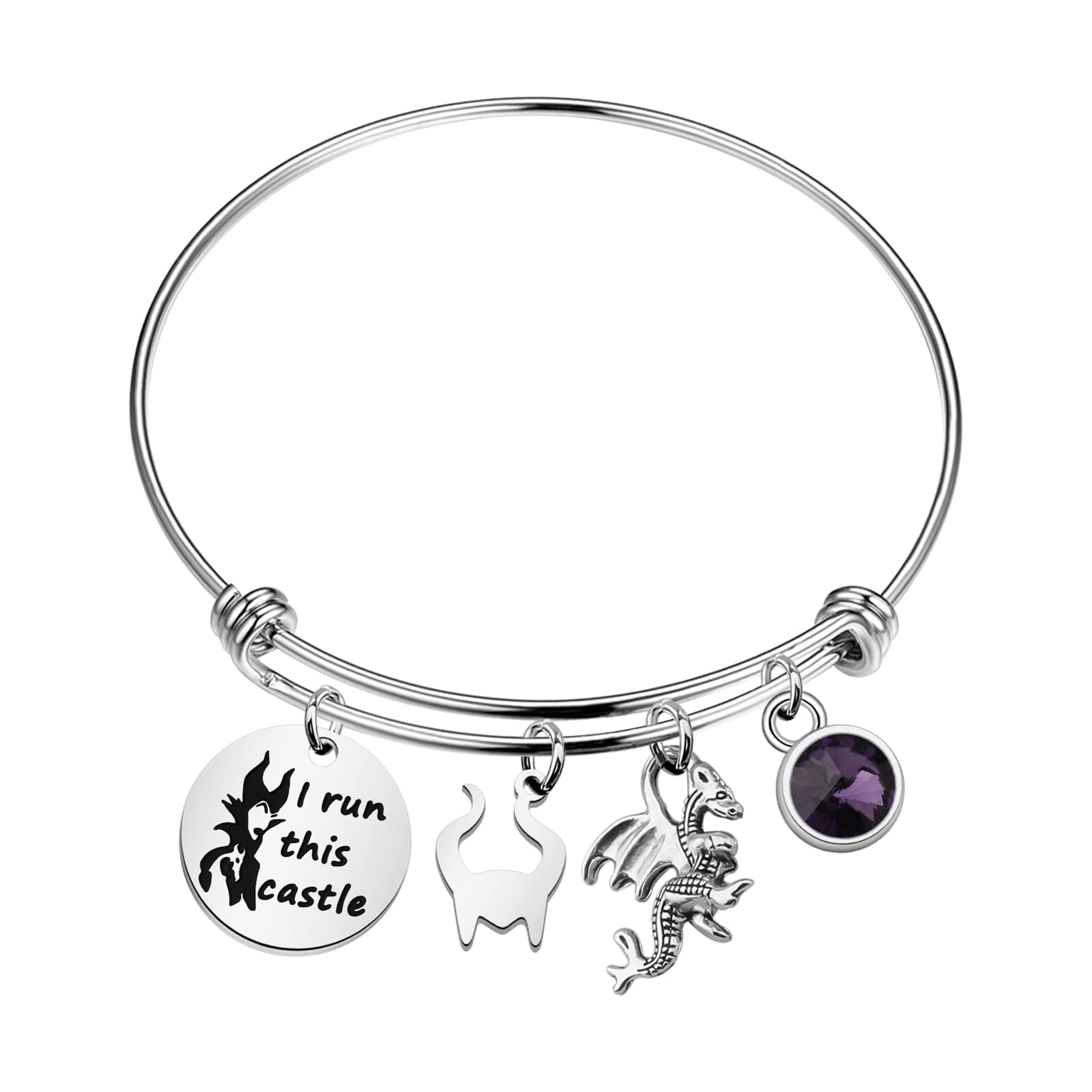 PLITI Evil Queen Inspired Bracelet - I Run This Castle & Resting Witch Face Charm Jewelry - Perfect Gift for Movie Fans, Halloween Costume Accessory, Witchy Fashion Statement