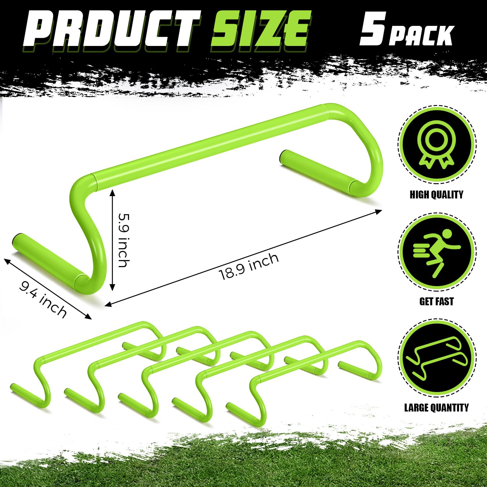 5 Pcs Speed Agility Hurdles - Detachable Training Equipment for Soccer, Basketball & Plyometric Drills