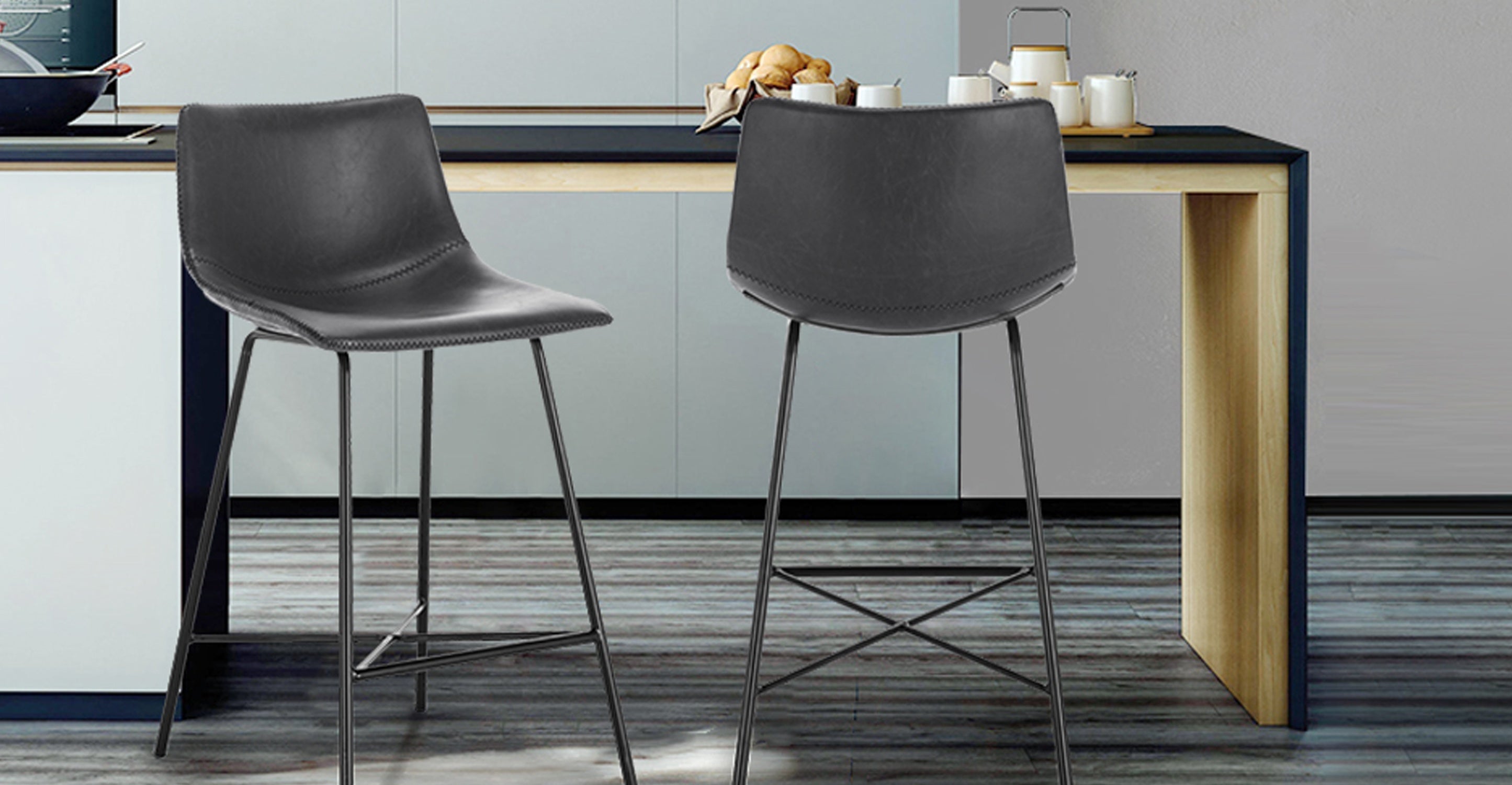 Paxton 24 Inch Counter Height Bar Stool - Adjustable Swivel Kitchen Island Stool for Dining, Breakfast Nook & Home Bar Use